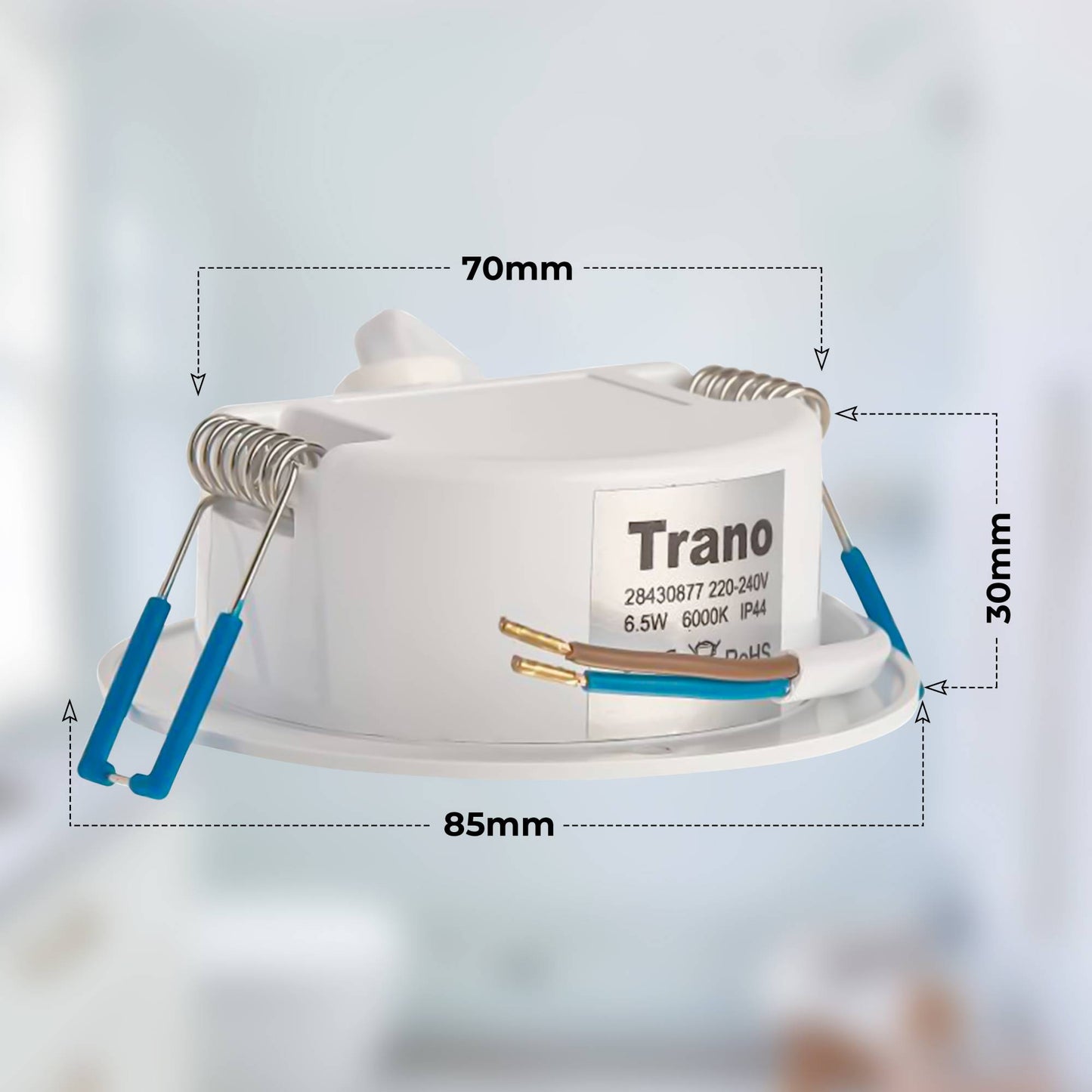 LED Einbaustrahler 6,5W dimmbar flach IP 44 Badezimmer 230 Volt Einbauspot Außen