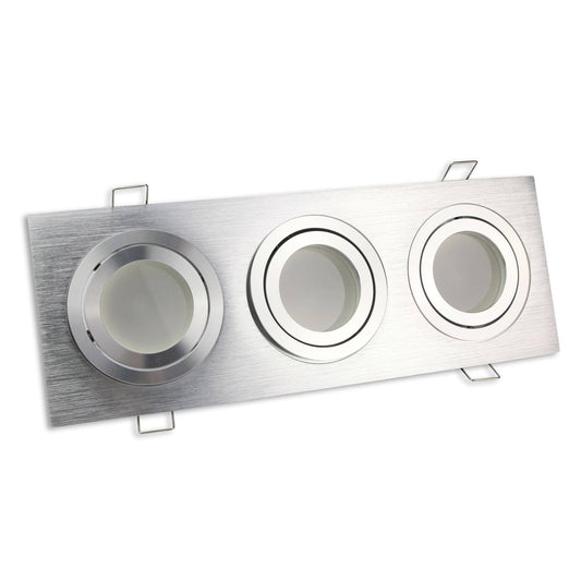 LED Einbaustrahler 3-flammig 1-9W GU10 230V eckig Spot Lampe Panel