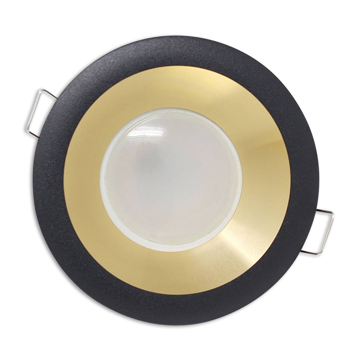 Einbau-Rahmen rund GU10 MR16 Gehäuse 75mm Einbauleuchte Spot gold LED Halogen