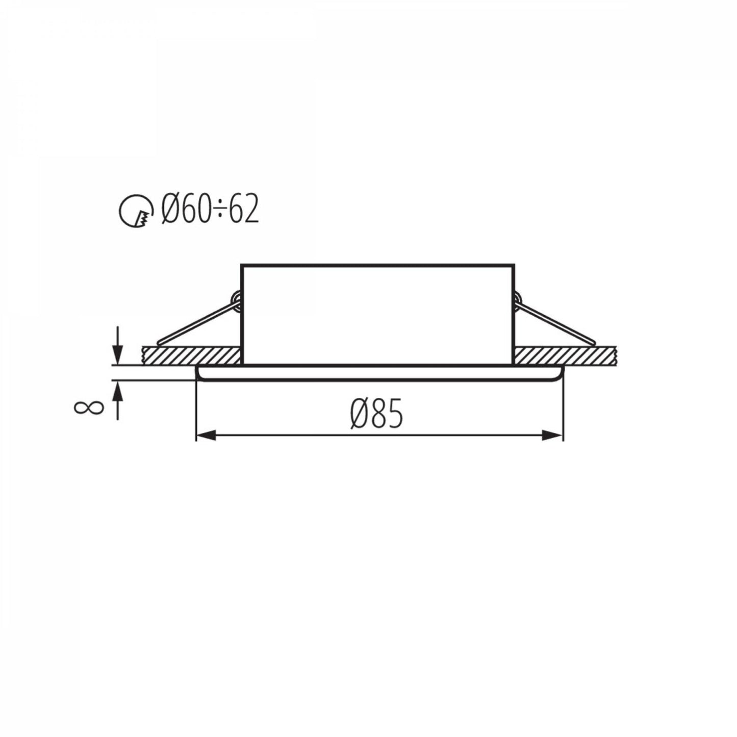 LED Einbaustrahler rund schwarz IP44 GU10 Außen Bad 60-65mm Bohrloch