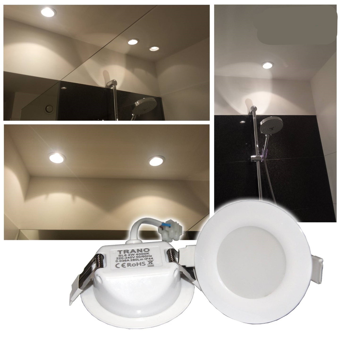 LED Einbaustrahler Badezimmer super flach 230V Einbauspot IP44 Bad Strahler Spot