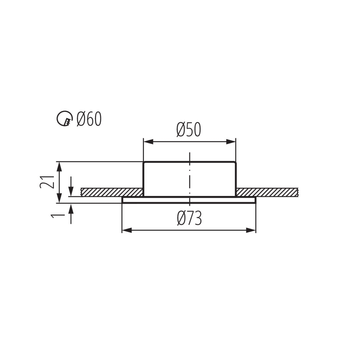 Einbaurahmen rund GU4 Rahmen 60mm Spot Einbaustrahler IP20