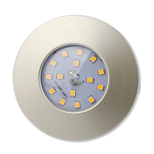 LED Einbaustrahler B Ware rund flach 5,5W IP 44 silber Bad 60mm Bohrloch 230V