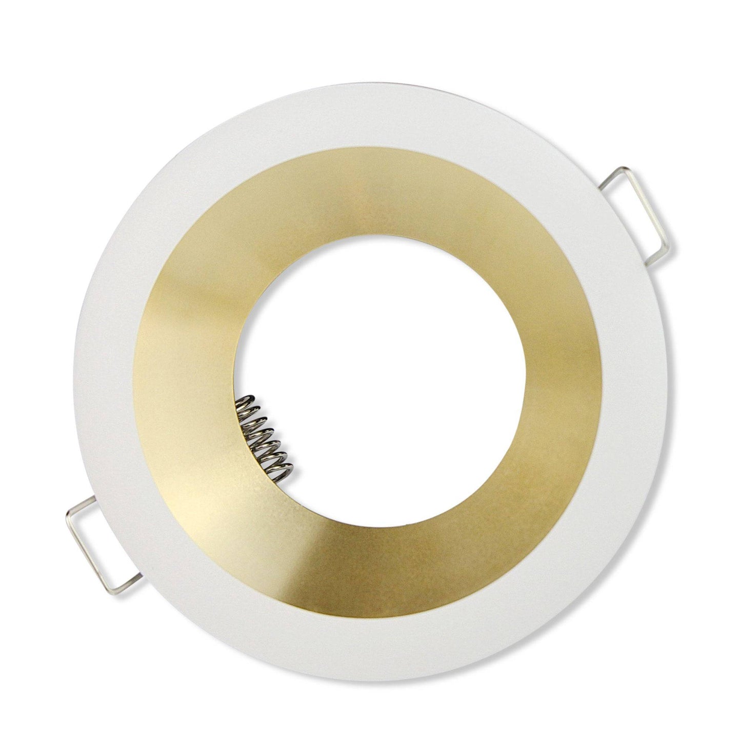 Einbau-Rahmen rund GU10 MR16 Gehäuse 75mm Einbauleuchte Spot gold LED Halogen