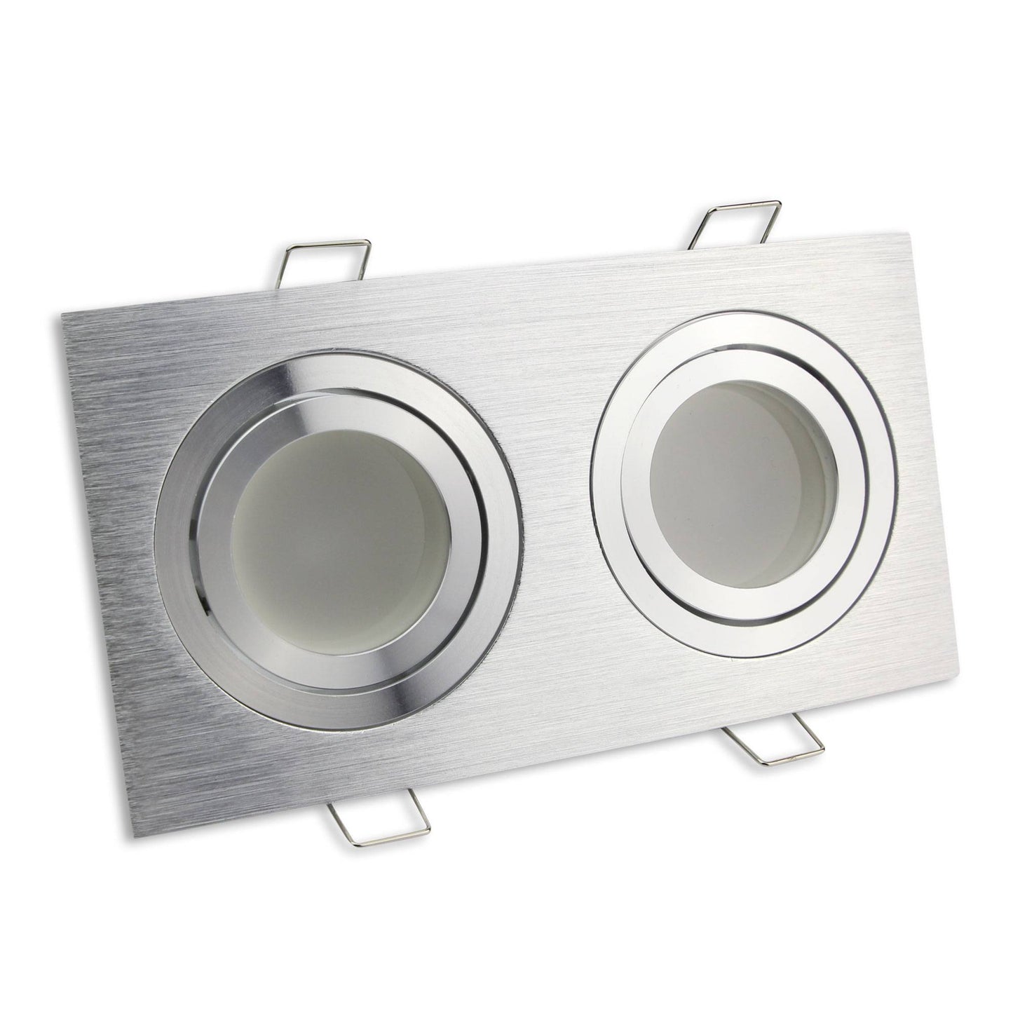 LED Einbaustrahler 2-flammig 5-7W MR16 12V eckig Spot Einbauleuchte Panel