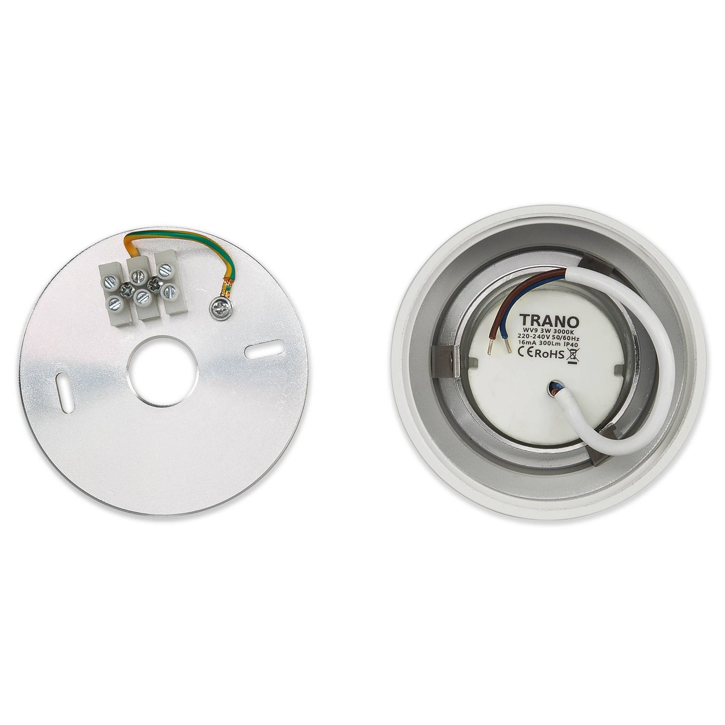 LED Mini-Aufbaustrahler rund weiß 3-6,5W IP44 Aufbauleuchte Bad Außen 230V