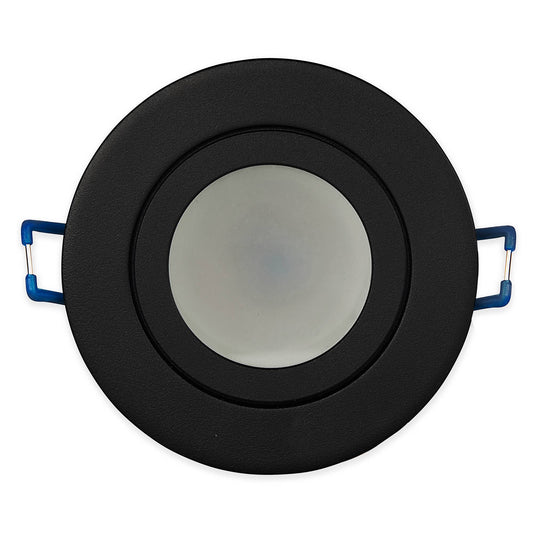 LED Einbaustrahler rund IP44 5-7W schwarz Bad Außen Einbauleuchte MR16 12V flach