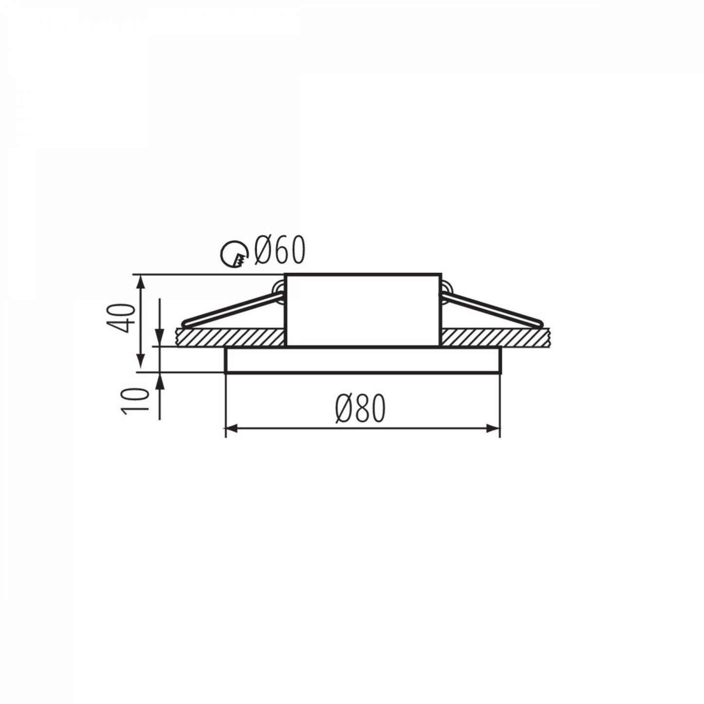 Einbaurahmen IP44 rund GU10 MR16 Rahmen Einbauleuchte Einbau-Strahler 60mm LED