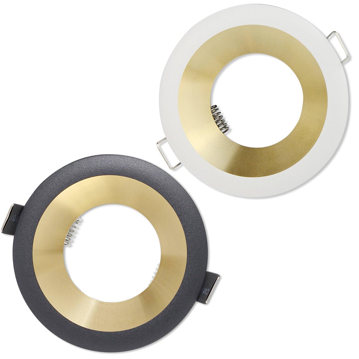 Einbau-Rahmen rund GU10 MR16 Gehäuse 75mm Einbauleuchte Spot gold LED Halogen