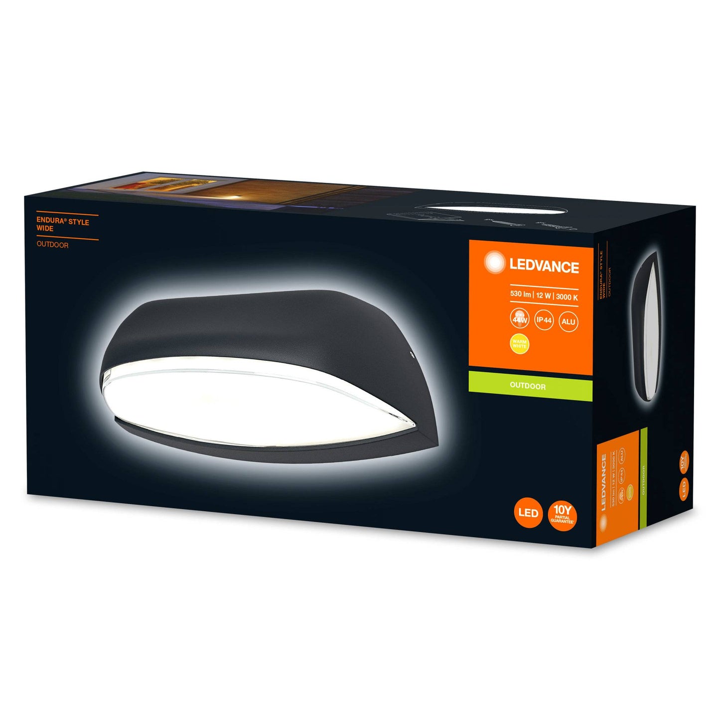 LEDVANCE Endura Style Wide 21cm grau LED Außen-Wandleuchte IP44 Außenlampe