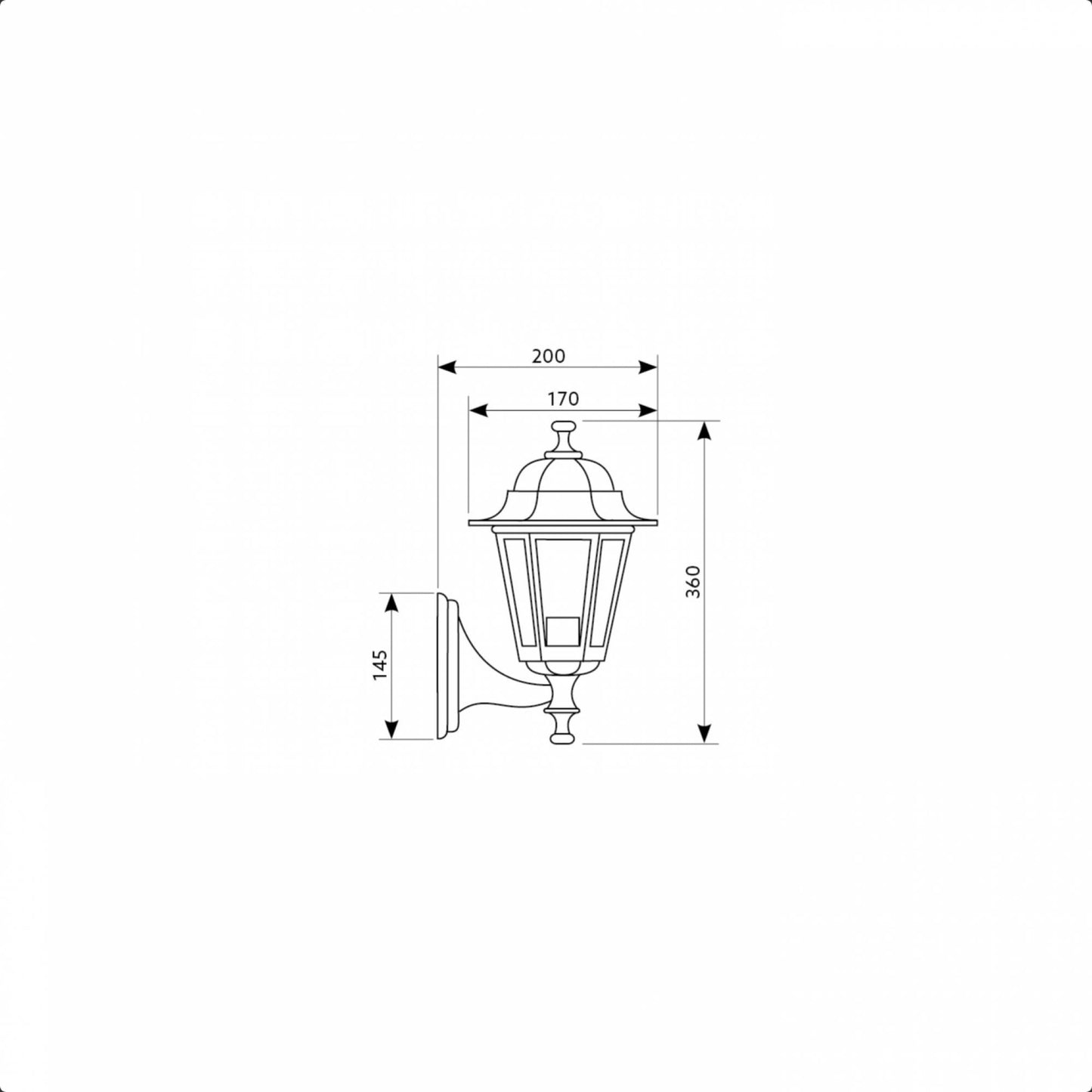 Wandleuchte Außen-Leuchte Antik Vintage Außenlampe IP44 Aluminium E30