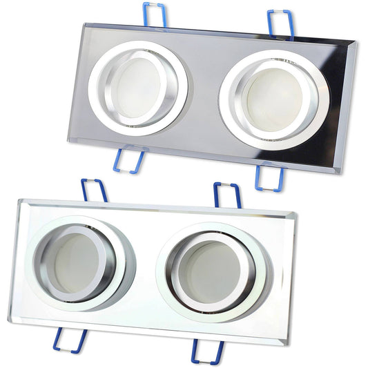 LED Einbaustrahler 3W 5W 6,5W Glas dimmbar schwenkbar 230V 2-fach Einbauspot