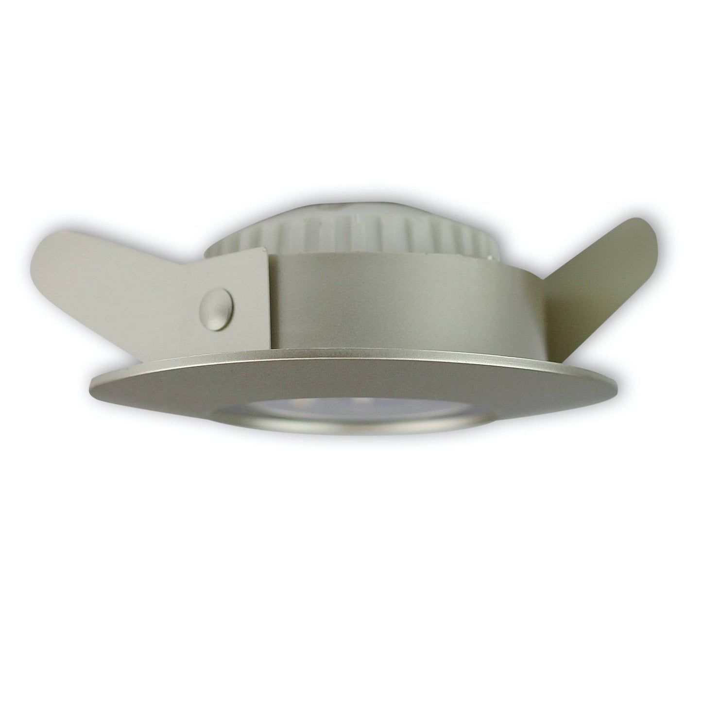 LED Einbaustrahler B Ware rund flach 5,5W IP 44 silber Bad 60mm Bohrloch 230V