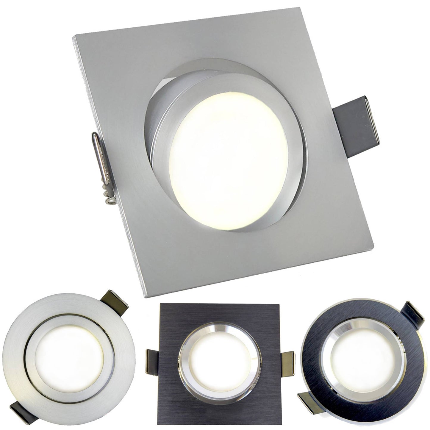 LED Einbaustrahler dimmbar super flach 3-6,5W Aluminium 230 Volt Spot Licht 70mm