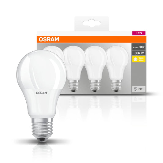 4x Osram LED Glühbirne Base E27 Glühlampen Birnen warmweiß neutralweiß 9W 806Lm