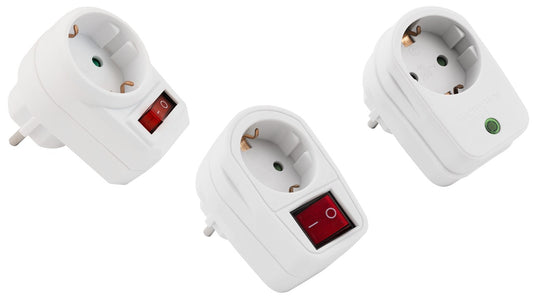 Steckdosenadapter in 3 Varianten