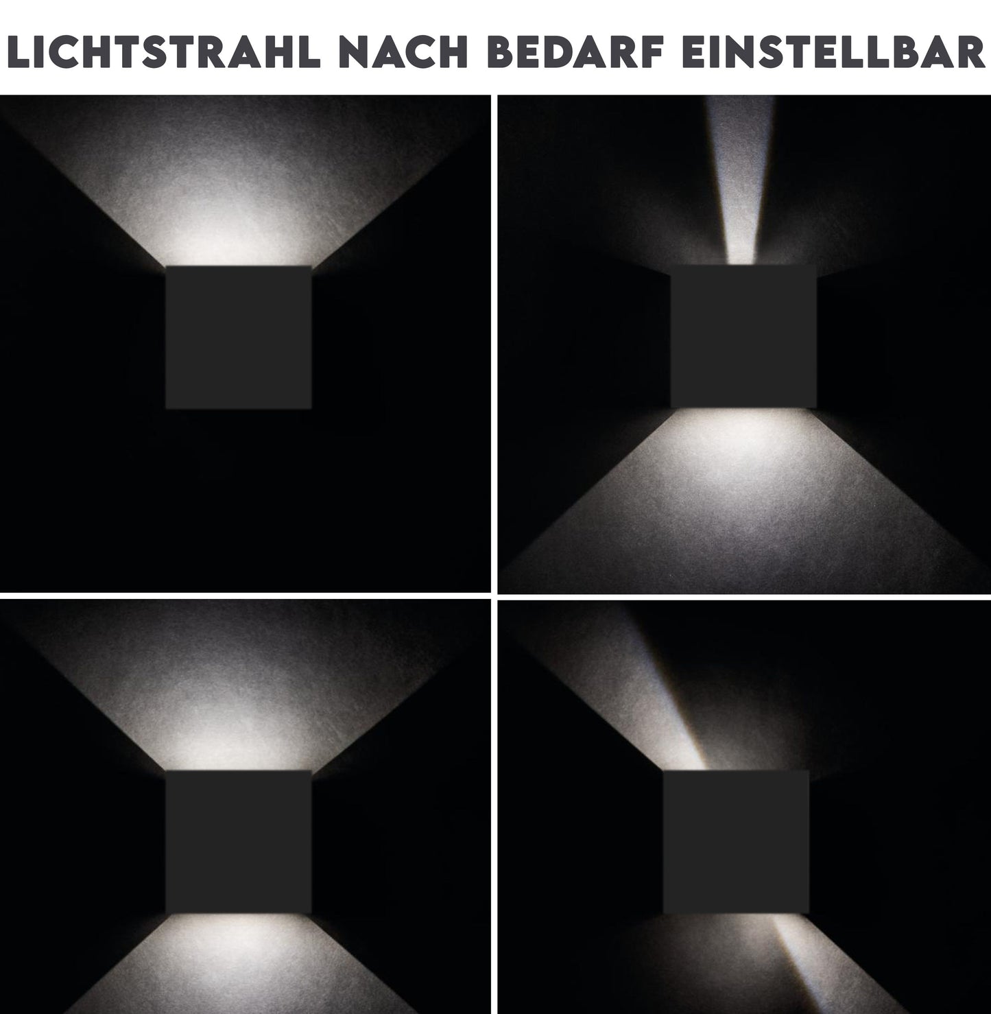 LED Wandleuchte 7W Innen und Außen IP54 Würfel Abstrahlwinkel individuell einstellbar