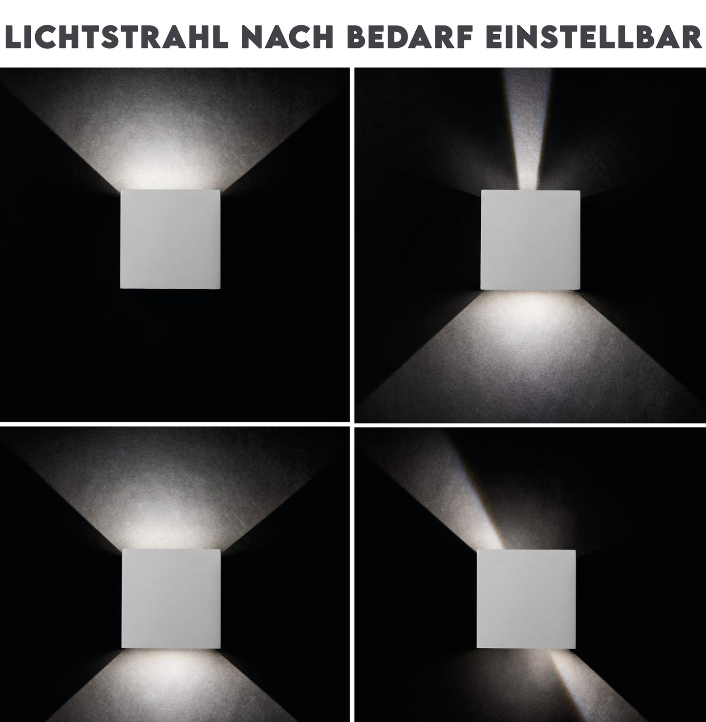 LED Wandleuchte 7W Innen und Außen IP54 Würfel Abstrahlwinkel individuell einstellbar